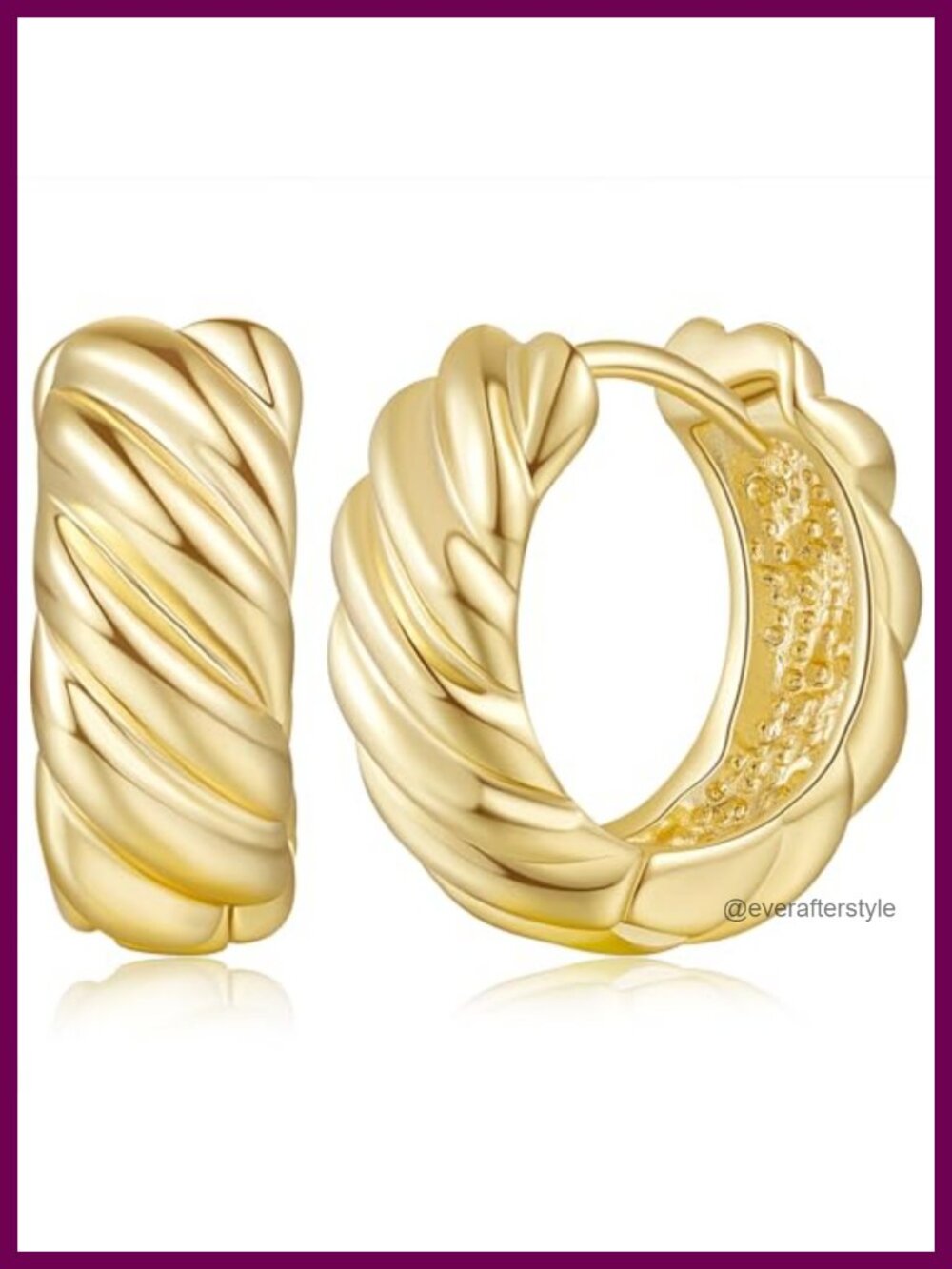 Gold Plated Hoop Earrings for Women 14K Hinged Snap